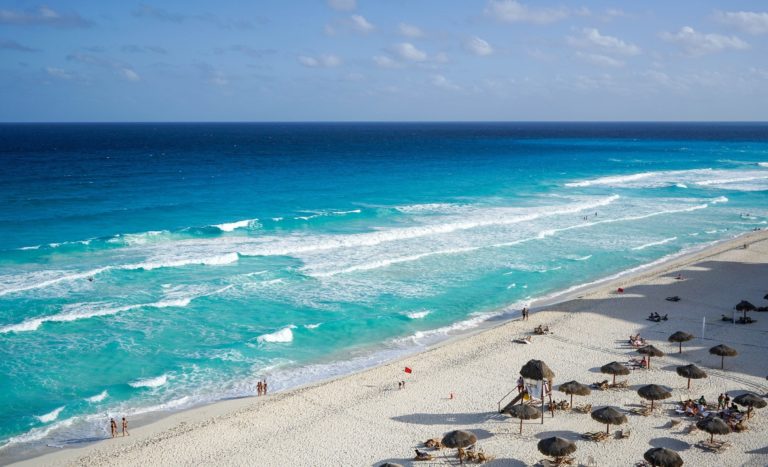 Cancun plage Mexique janvier climat