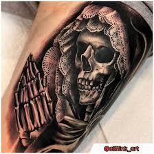 tatouage santa muerte sur le bras