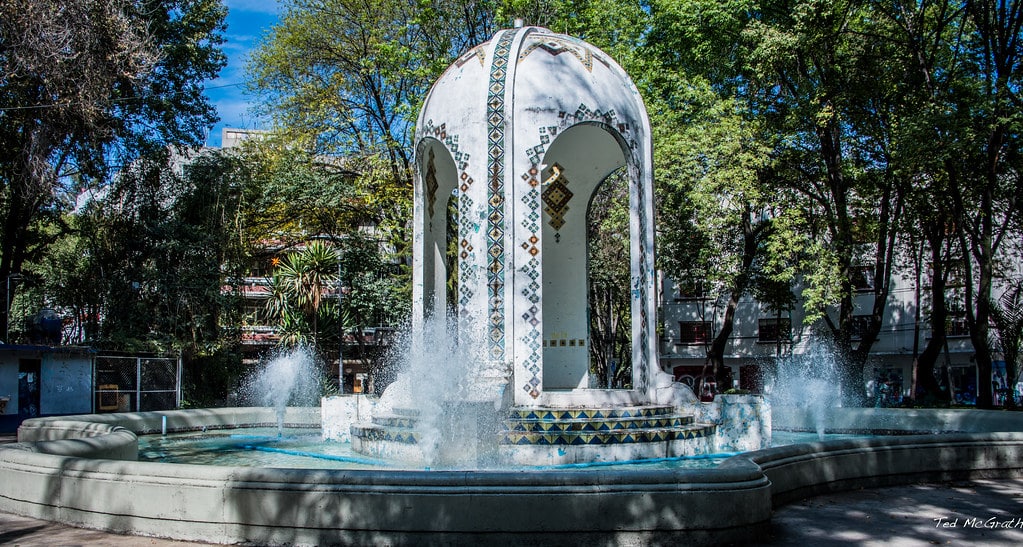 Quartier La condesa à Mexico Fontaine