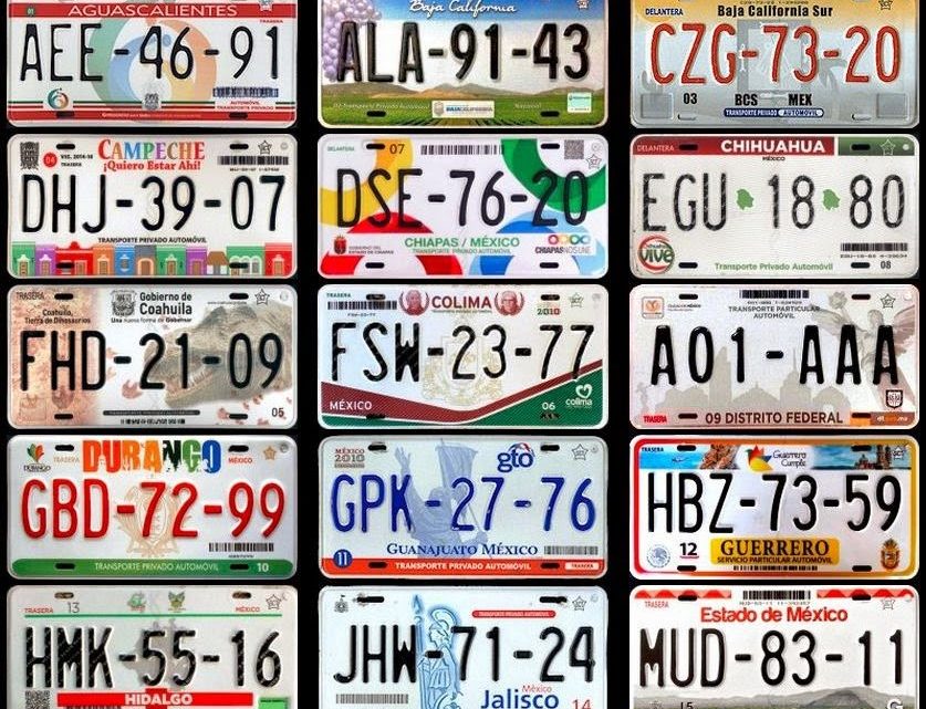 Les plus belles plaques d’immatriculation du Mexique Les plus belles plaques d’immatriculation du Mexique