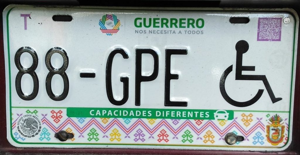 Plaque d'immatriculation de Guerrero